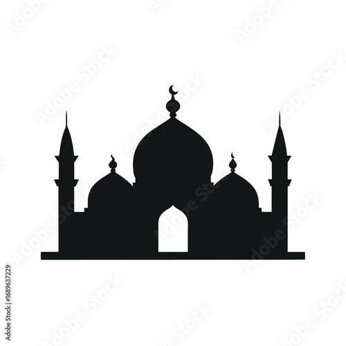 Minimal Flat Mosque Silhouette Illustration  