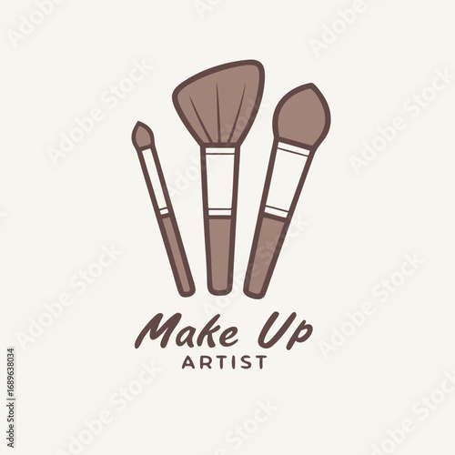 Makeup artist logo design with bold typography and color options