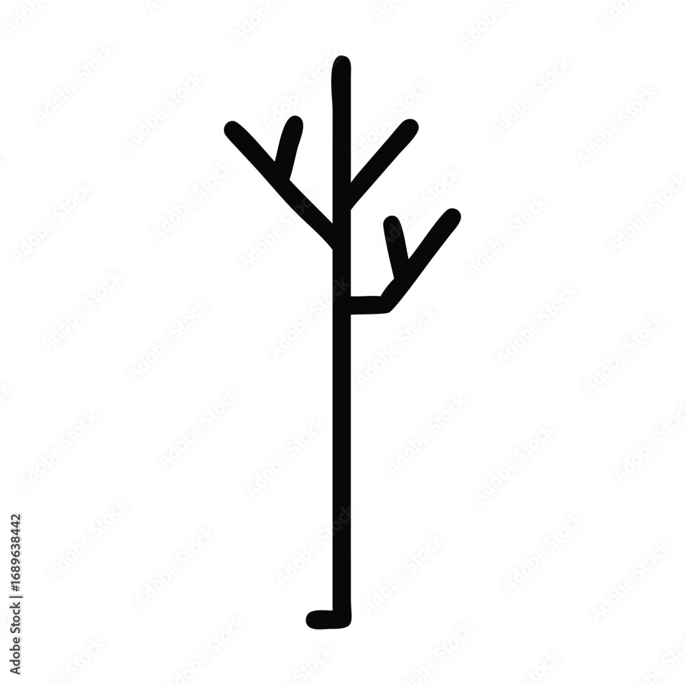 Fototapeta premium Black human hand silhouette vector icon for a five-finger gesture