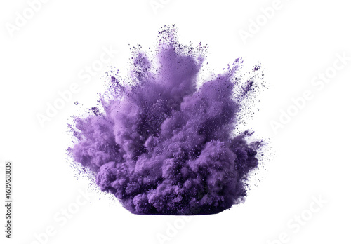 Purple powder explosion, intense burst