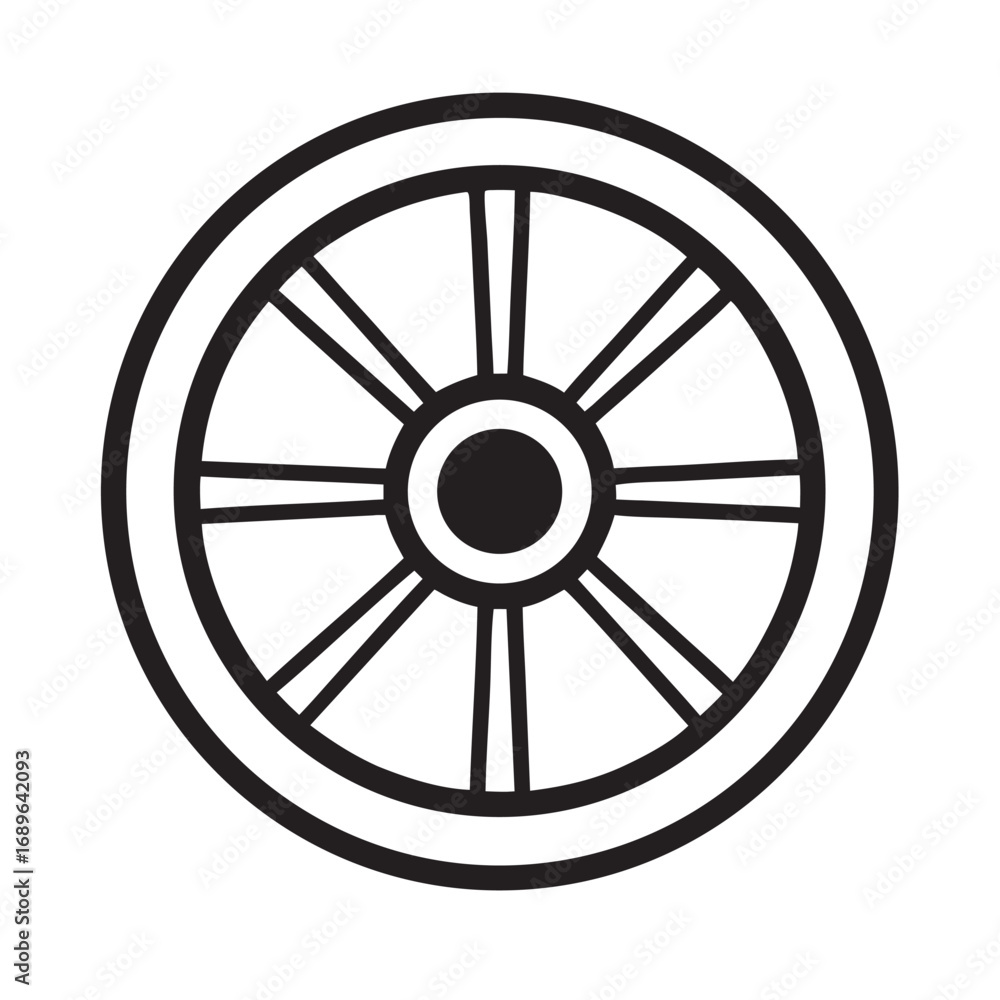 Fototapeta premium Detailed spoked wheel design with multiple color options
