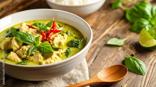 Green curry chicken dish