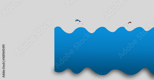 plain white and blue background