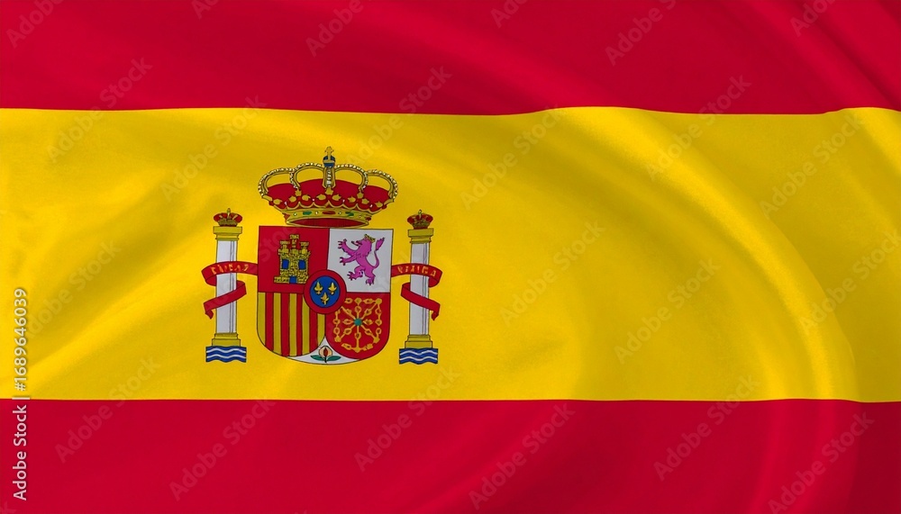 Obraz premium Spanish Flag Waving in the Wind