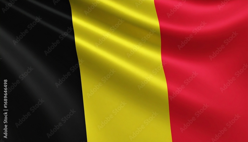 Naklejka premium Waving Flag of Belgium 