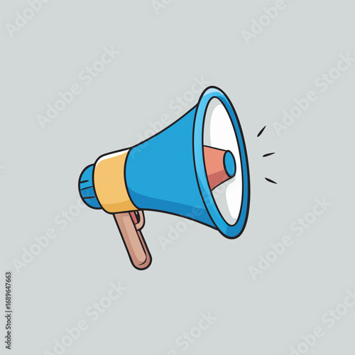 Doodle style megaphone illustration for announcements
