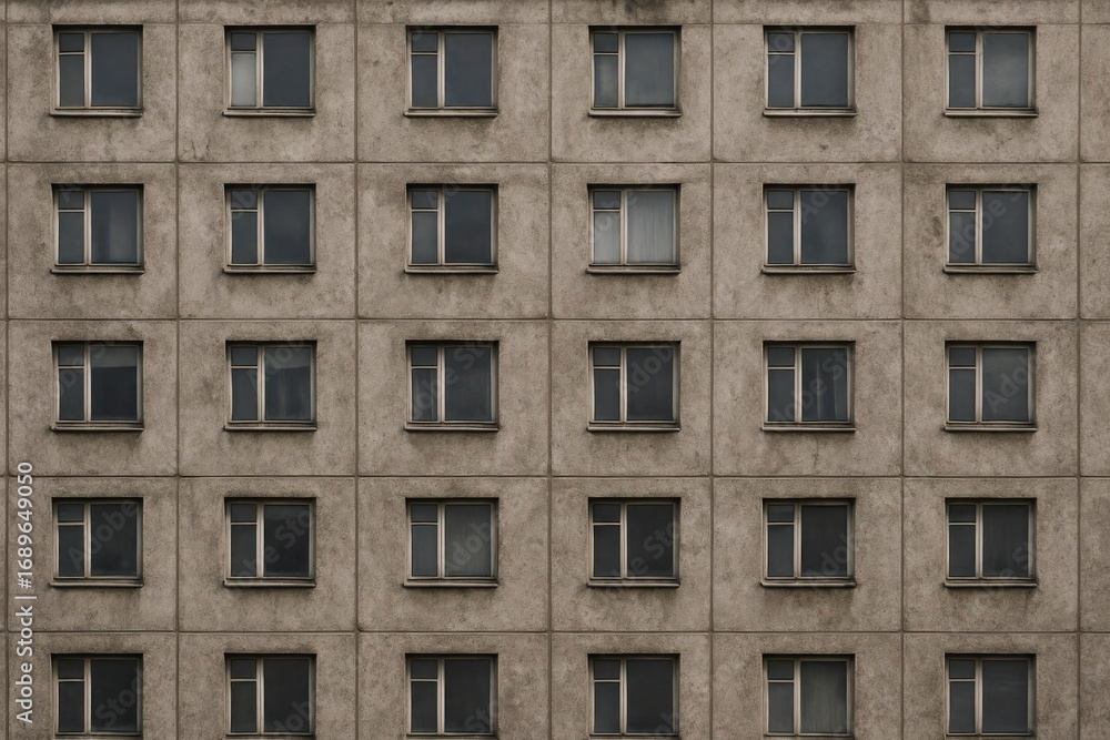 Fototapeta premium Full Frame of Soviet Apartment Block Facade