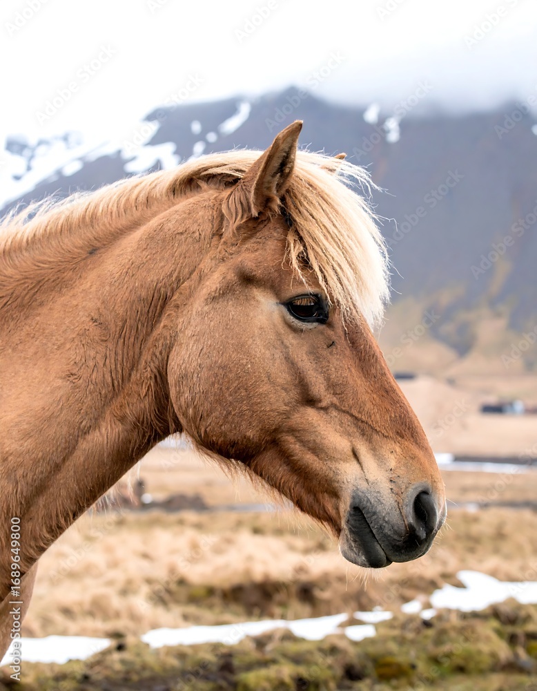 Obraz premium Horse profile in landscape