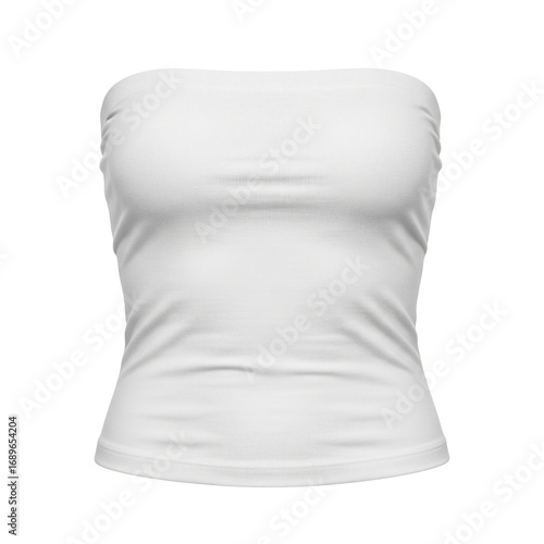Women's blank white strapless tube top mockup