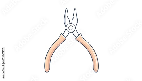 Simple illustration of a pair of pliers.  Two-toned tool