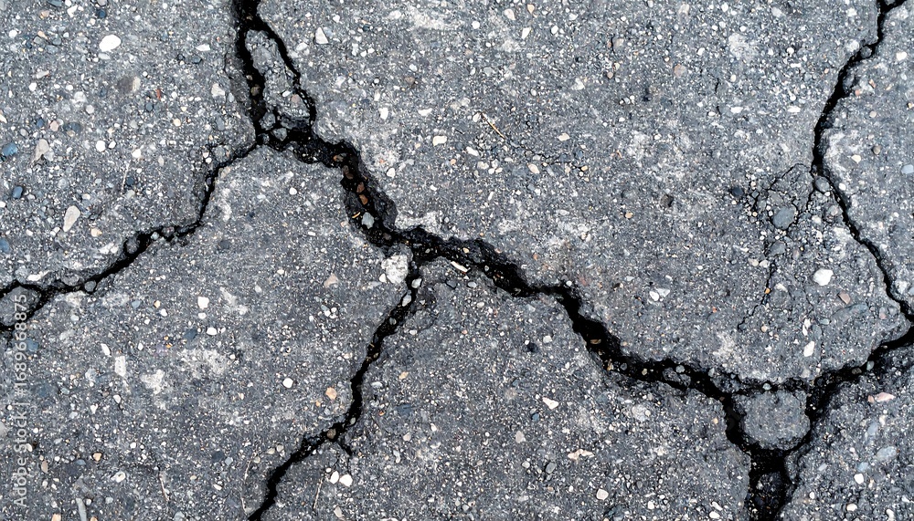 Obraz premium Cracked asphalt pavement