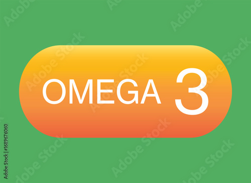 Fish oil supplement, single colorful capsule icon, gelatin shell, fish oil, omega 3, Vitamin pill. Evening primrose oil or borage . Healthy lifestyle concept Vector illustration EPS 10.