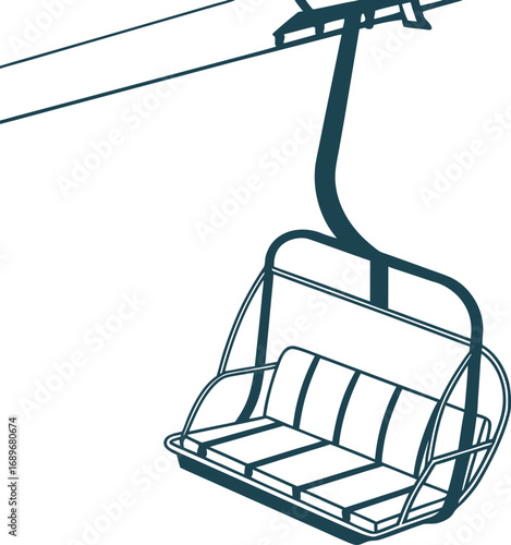 A ski lift chair made of metal cable transports skiers up a blue mountain illustration on a winter business book cover
