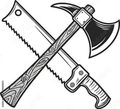 Vector illustration of an isolated set of old steel weapons including axes and swords