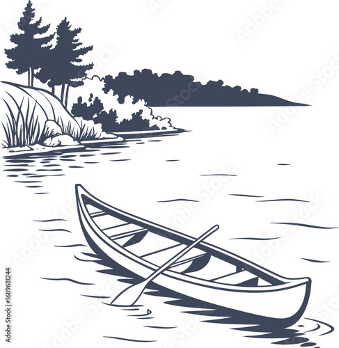 A colorful sail boat glides on the calm water of the sea under a summer sky
