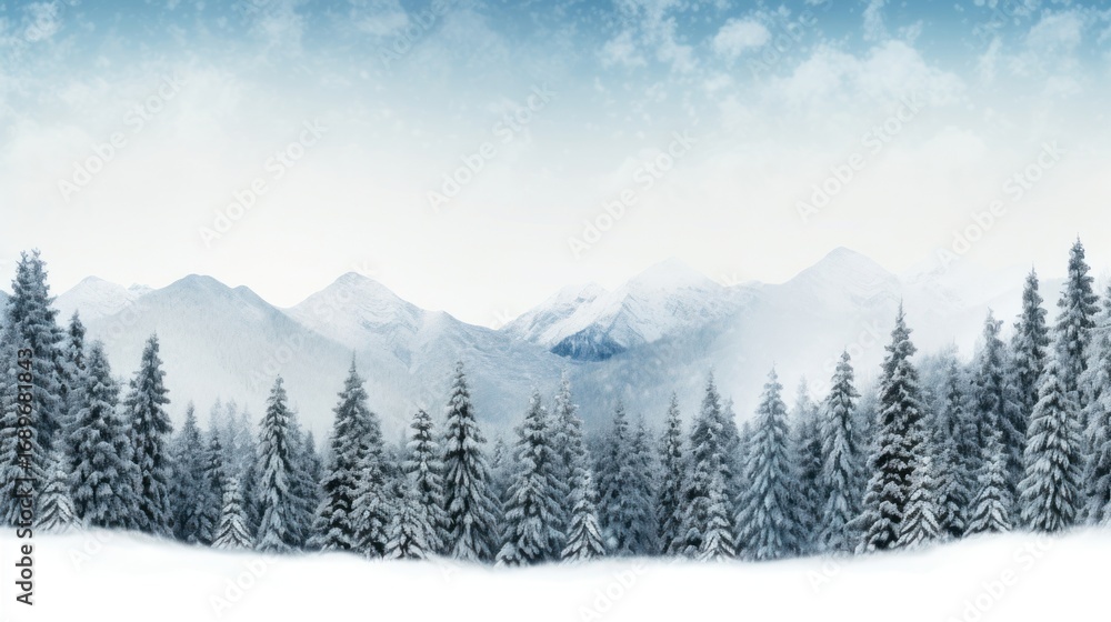 Fototapeta premium Forest snow backgrounds landscape.