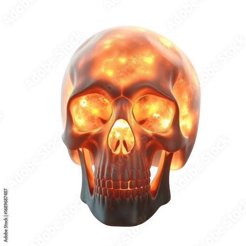 Wallpaper Mural Illuminated skull isolated on transparent background, a striking and morbid decoration, perfect for adding a touch of darkness to any space or occasion Torontodigital.ca