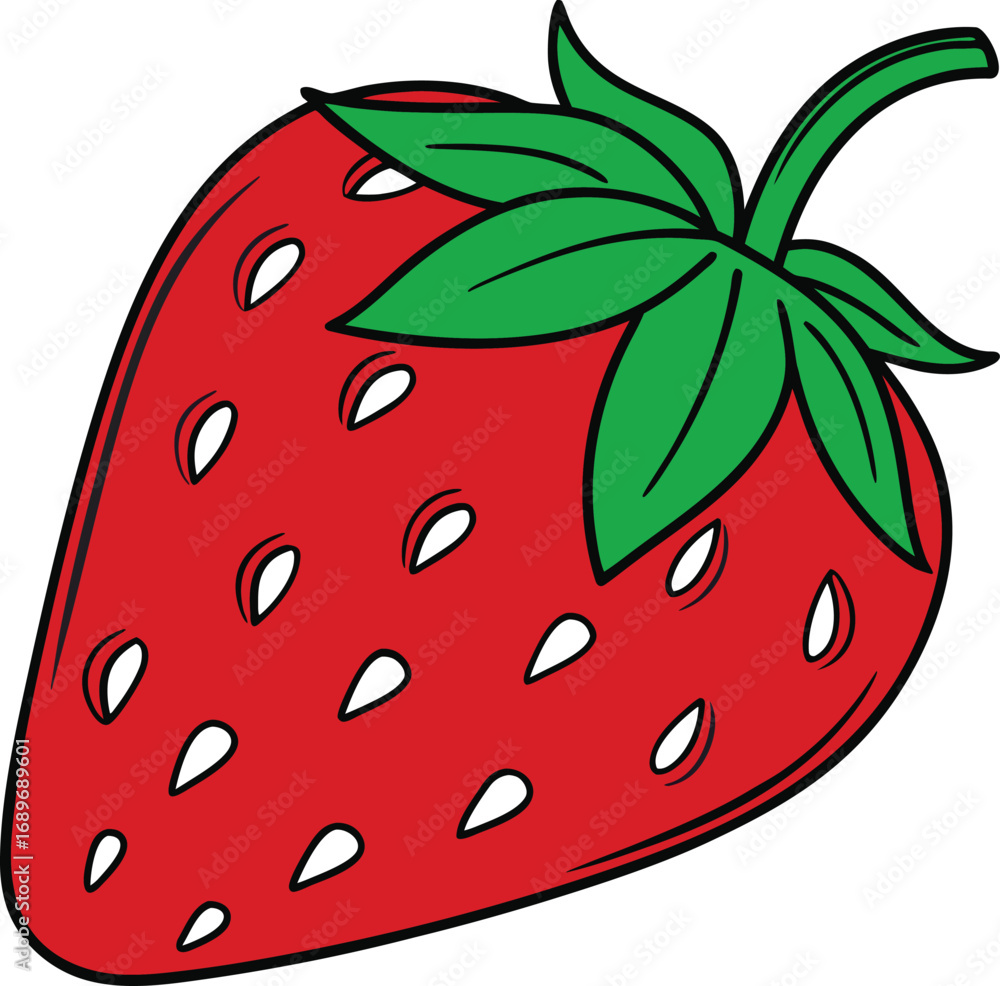 Obraz premium strawberry vector, strawberry illustration vector, strawberry vector clipart, strawberry vector design, strawberry silhouette vector, strawberry red and green