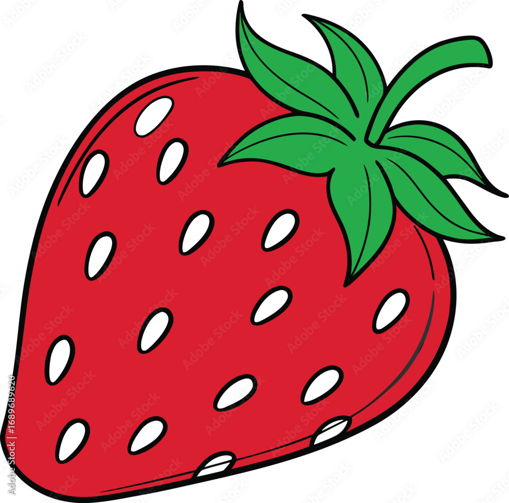 Obraz premium strawberry vector, strawberry illustration vector, strawberry vector clipart, strawberry vector design, strawberry silhouette vector, strawberry red and green