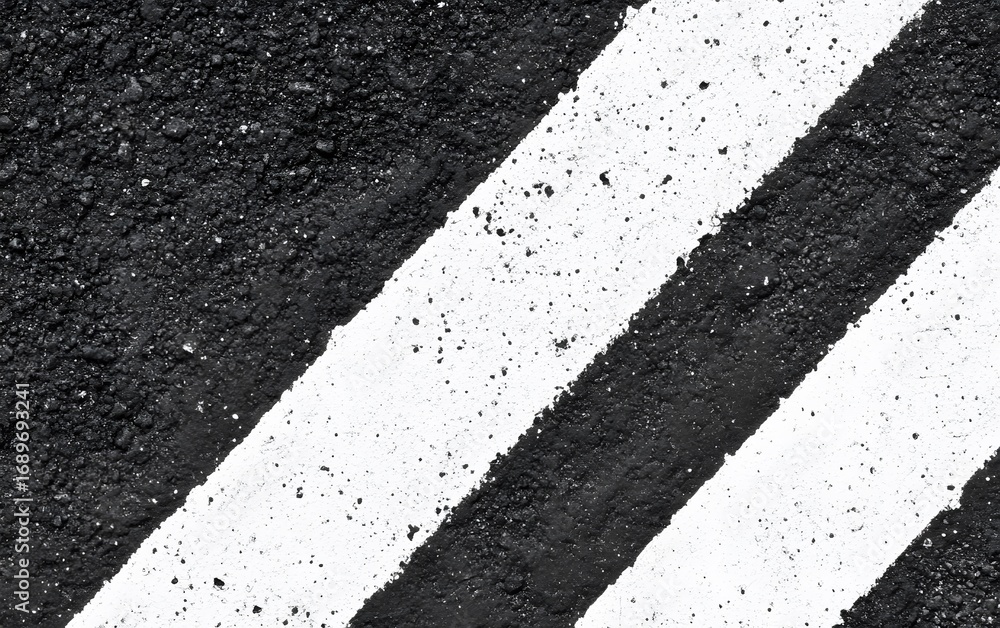 Fototapeta premium Abstract Asphalt Texture Diagonal White Stripes Background