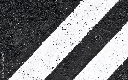Abstract Asphalt Texture Diagonal White Stripes Background