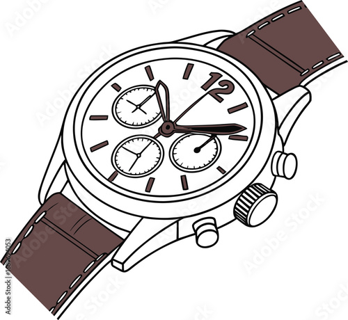 a modern wristwatch Vector illustration, wristwatch vector, modern watch vector,  luxury watch vector, classic watch vector
