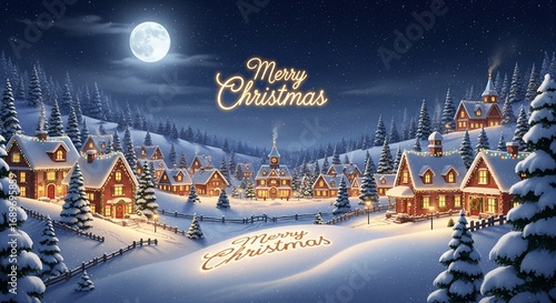 christmas night landscape