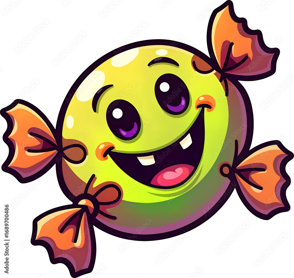 Obraz premium Spooky Halloween Candy Cartoon PNG