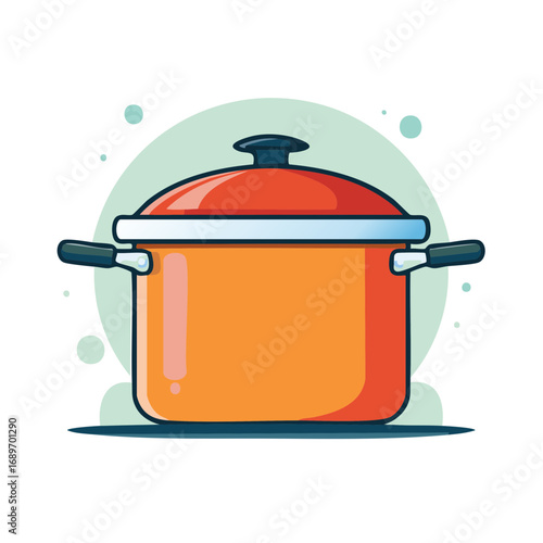 Cartoon stockpot with lid vector illustration for cooking and kitchen themes
