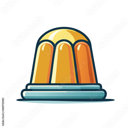 Bright Orange Gelatin Dessert with Round Top and Base