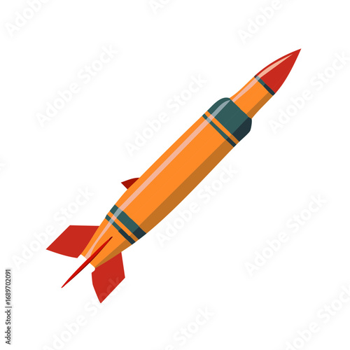 Vivid illustration of a missile or rocket, symbolizing exploration and technological advancement.