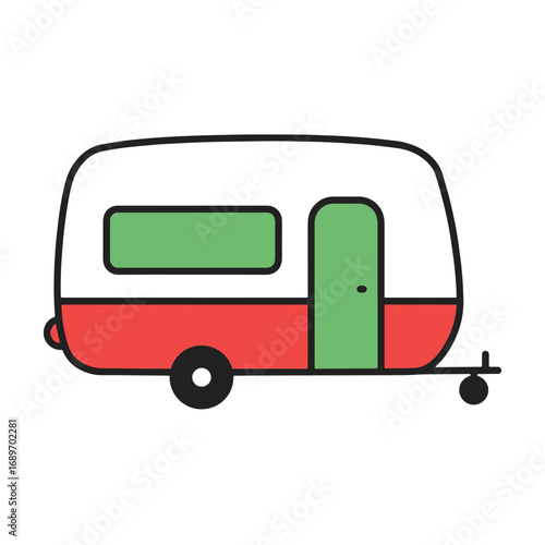 Retro camping trailer ready for adventure and outdoor travel