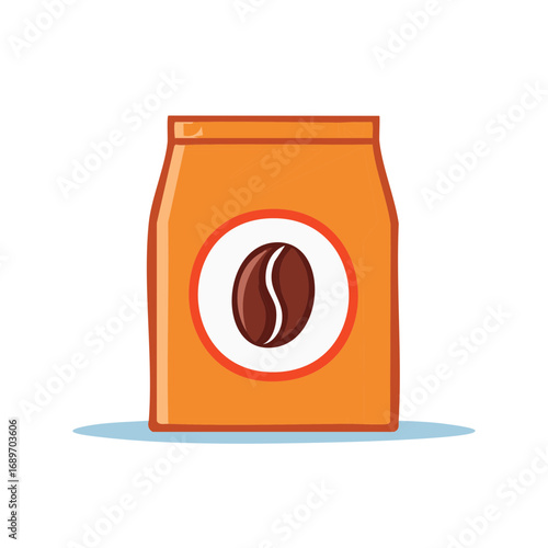 Coffee bean bag illustration for shop and cafe advertising