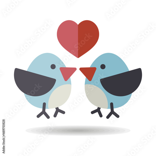 Love birds vector icon. Couple in love symbol