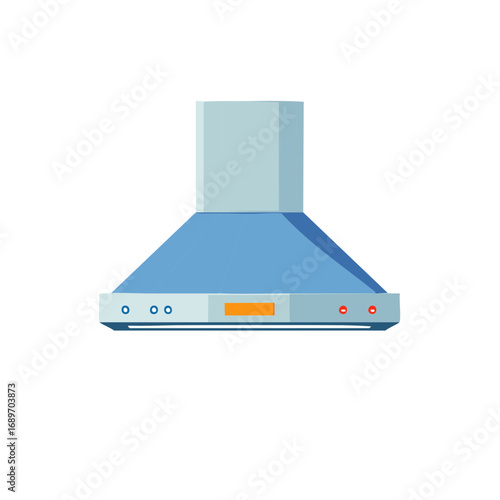 Contemporary Kitchen Range Hood with Lights and Control Panel for Ventilation and Odor Extraction
