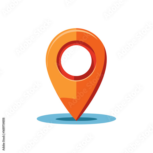 Modern gradient orange GPS map pointer icon for finding precise locations and addresses
