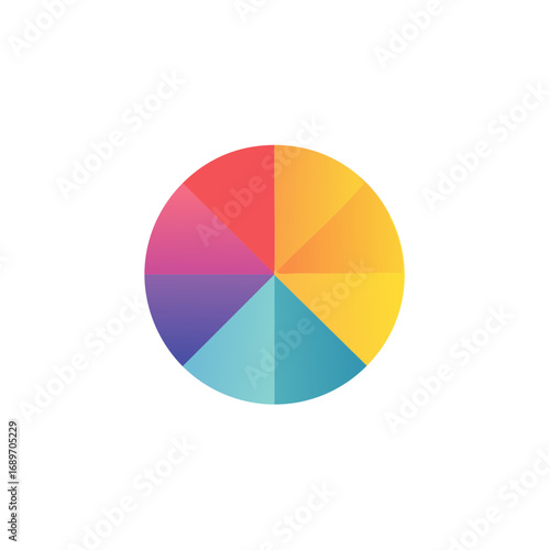 Free Download Colorful Circle Chart Segments with Gradient Fills Representing Proportions and Data Visualizations - GFXLoad