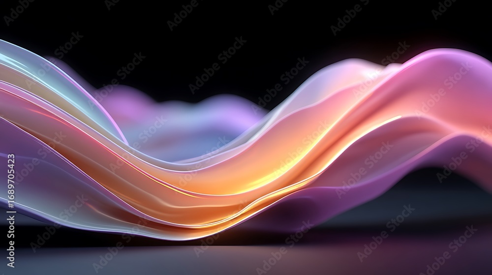 Obraz premium Vibrant smooth gradient flowing wave design high resolution image