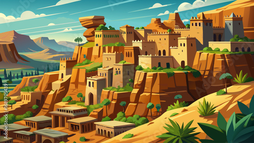 The Cliff of Bandiagara in Mali combines sandstone escarpments with Dogon villages, where traditional architecture merges seamlessly into natural terrain.