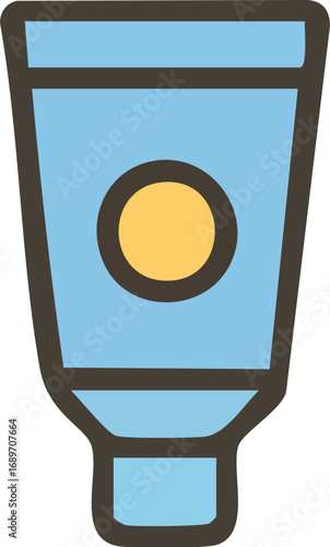 Blue Sunscreen Tube Icon for Skin Protection.
