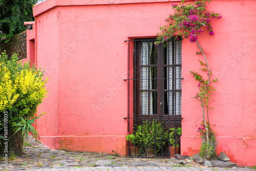 Colorfully painted house in Colonia del Sacramento, Uruguay