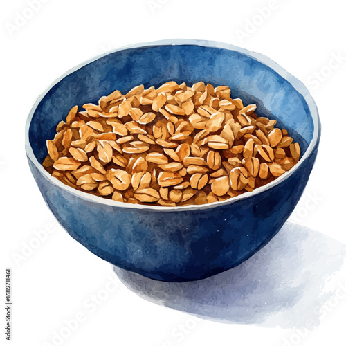 watercolor of Porridge, vector, isolated on a white background.