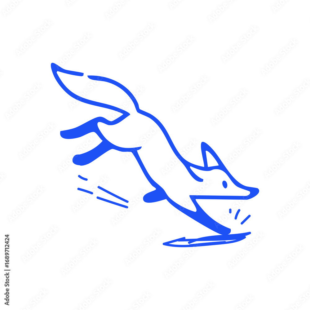 Obraz premium Blue container with dark outline, light fluffy top