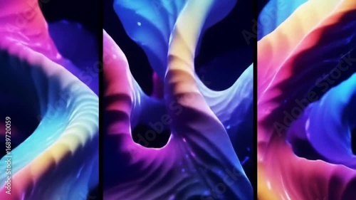 Abstract colorful flowing shapes