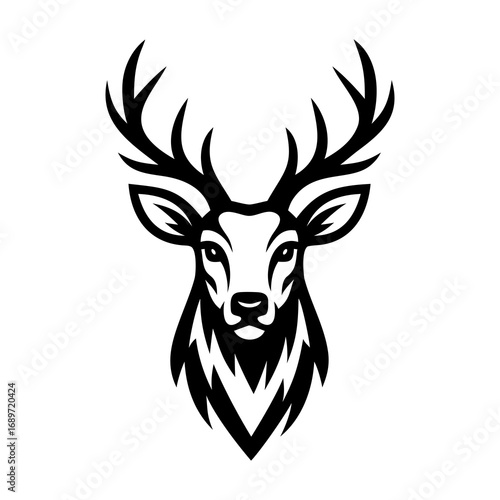 Wallpaper Mural Tribal Deer Head Vector – Majestic Stag Antlers Silhouette Logo Design Torontodigital.ca