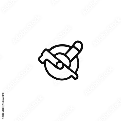 Simple line drawing of a circular saw