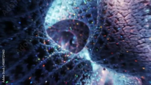 Abstract shapes with glittering particles