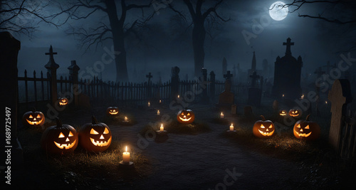 halloween night scene