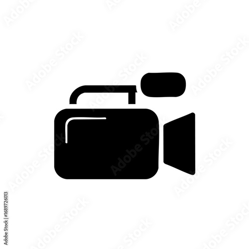 Iconic retro video camera silhouette captures timeless filmmaking and broadcasting nostalgia