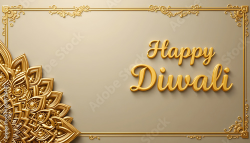 Happy Diwali Festival Greeting Card with Glowing Lights Colorful Feather Motifs and Bokeh Effects on Dark Background Elegant Holiday Poster for Celebration, Invitations, and Social Media